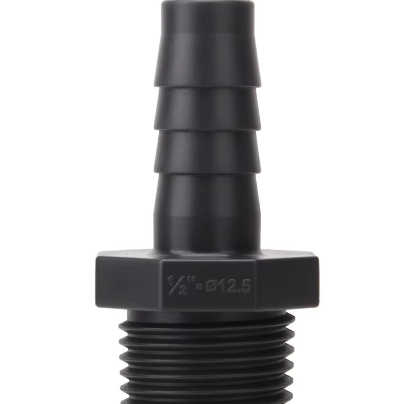 YICAI Außenzahn-Pagodenverbinder aus Kunststoff in Schwarz als Schlauchanschluss und Anti-Tropf-Verbinder für Weich-PVC-Rohre - Bild 2