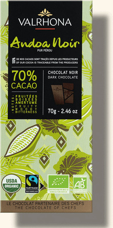 Valrhona Schokolade Andoa Noir 70 % Peru
