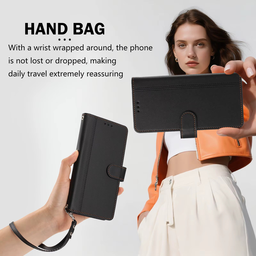 PU-Leder-Handyhülle für Xiaomi POCO X8 Pro Max F8 Ultra F7 M8 M7 C65 mit Handgelenkschlaufe, Kartenfächern und Brieftaschenfunktion in Schwarz oder Lila - Bild 4