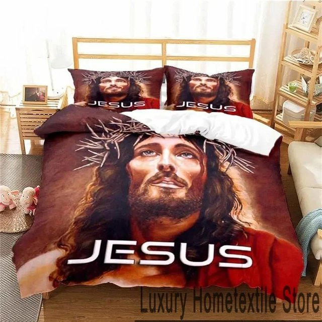 Bettwäsche Set Heiliges Herz Jesu mit Bettbezug und Kissenbezug, Binchi Outdoor Product, Mehrfarbig, Material: Mikrofaser Polyester, B/H: 200 x 200 cm - Bild 1