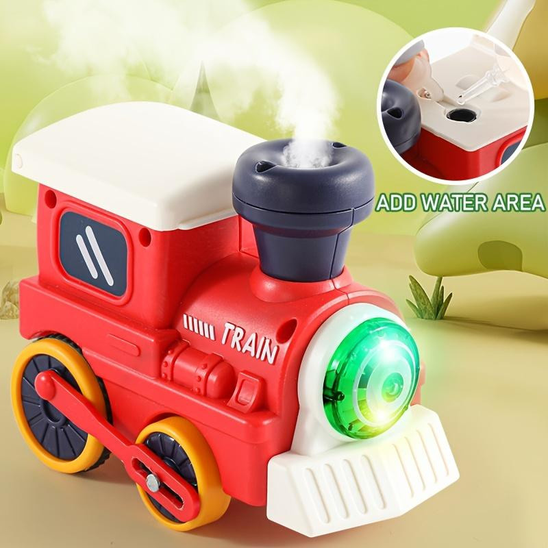 Yiran toy Dampfzug Baustellenfahrzeug Schienenauto mit Licht und Musik ab 3 Jahren - Bild 3