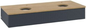 V&B Waschtischunterschrank Antao mit Frontstruktur in Eiche Honig, Wandhängend, B/T/H: 120 x 50 x 19 cm - Bild 1