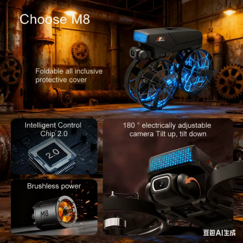 Xiaomi M8 Drohne mit 8K Luftbild-HD-Doppelkamera, intelligente Hindernisvermeidung, bürstenloser Motor, 5G WIFI und GPS, Farbe: Schwarz - Bild 6