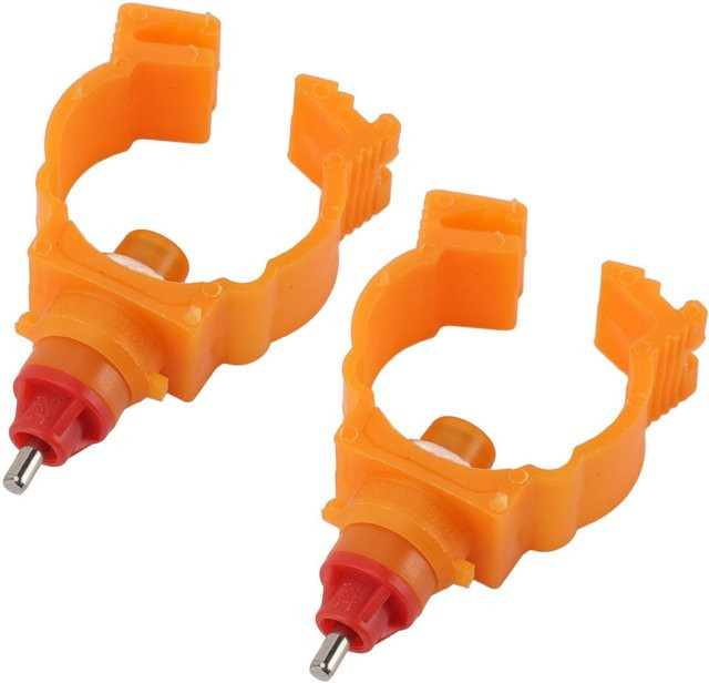 100 Stück Hühnernippel-Tränken mit Federbajonett aus ABS in Orange von mfySpace, G3/4 Geflügel-Wassertränke-Nippel Clip - Bild 1