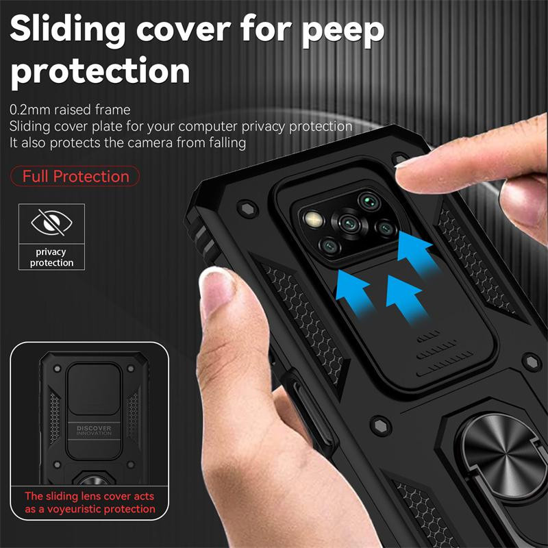 Xiaomi Poco X3 Pro Armor Handyhülle mit magnetischer Auto-Halterung und Kameraschutz in Schwarz - Bild 3