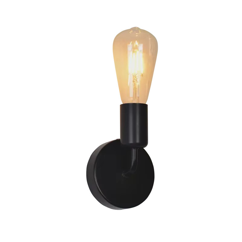 OSABO Wandlampe im Nordic-Industrie-Design aus Metall, Schwarz, E27 Fassung für Schlafzimmer und Badezimmer - Bild 2