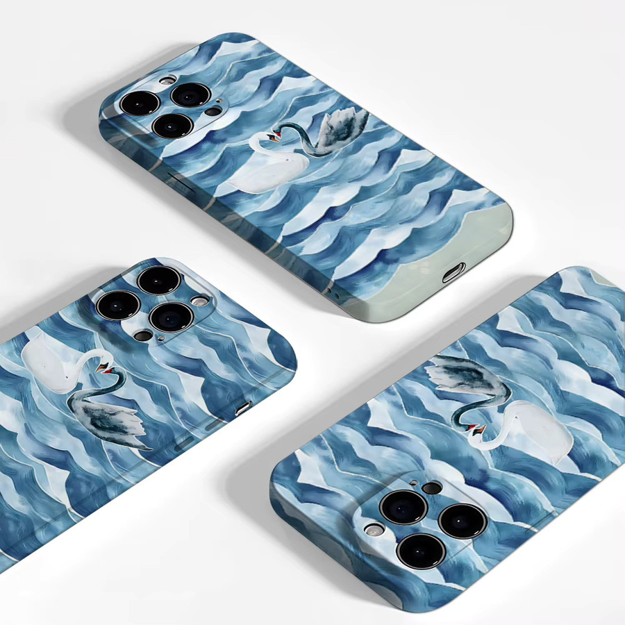 Swan Waves Robuste Doppel-Schicht Handyhülle mit Magnetfunktion für iPhone 17 16 15 14 13 Pro Max Plus in Blau - Bild 3