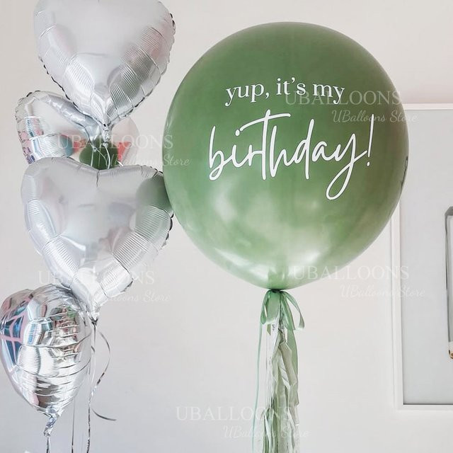Retro-Luftballons im Boho-Stil für Hochzeit, Geburtstag oder Babyparty, Set in Weiß, Blau, Rosa und Grün, Durchmesser: 61 cm - Bild 1