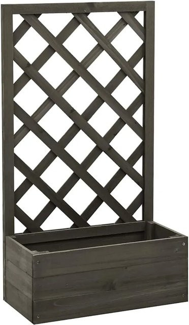 vidaXL Garten-Spalier aus Tannenholz mit Blumenkasten in Grau, B/T/H: 50 x 25 x 90 cm - Bild 1