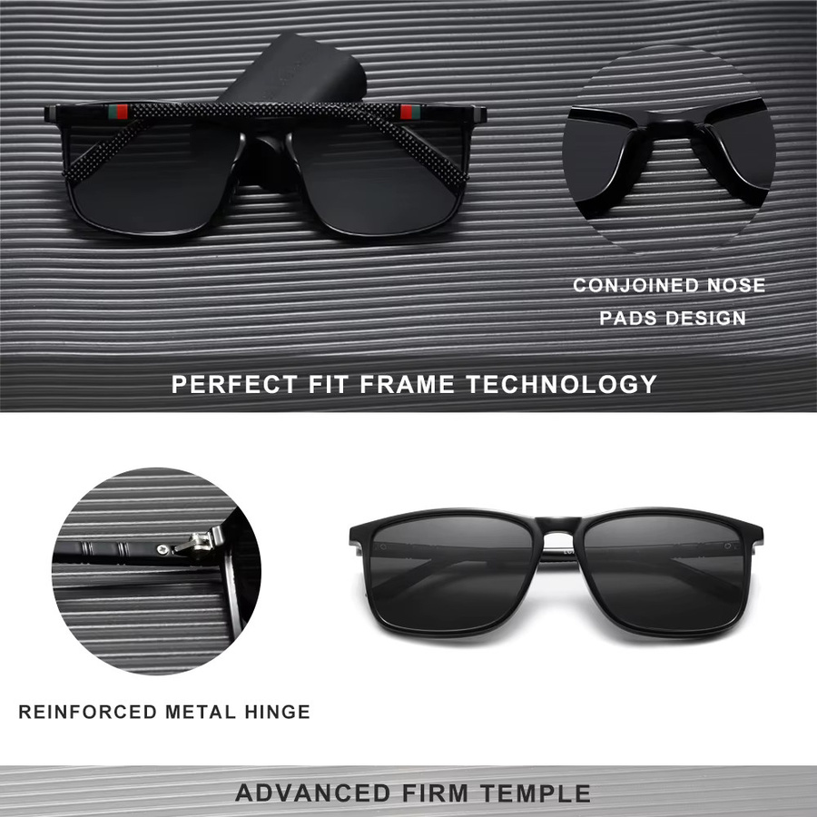 KINGSEVEN Sportsonnenbrille Herren, Vollrand, rechteckig, schwarz, Kunststoff - Bild 3