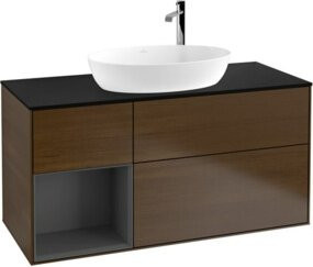 V&B Waschtischunterschrank Finion Wandbeleuchtung in Walnuss, B/T/H: 120 x 50,1 x 50,1 cm - Bild 1