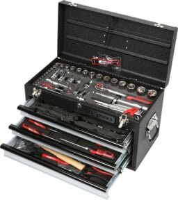 KS Tools CHROMEplus Universal-Werkzeug-Satz 1/4 Zoll und 1/2 Zoll, 99-teilig, Silber - Bild 1