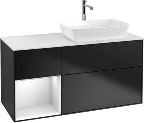V&B Waschtischunterschrank Finion in Weiß und Blau lackiert, Breite: 120 cm, Tiefe: 50,1 cm, Höhe: 50,1 cm - Bild 1