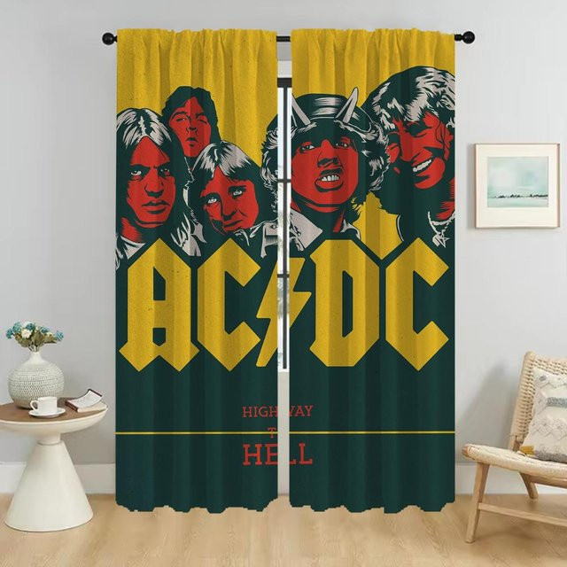 Rock-ACDC Elegante Zimmervorhänge aus Tüll in Gelb, 2er-Set, B: 50 cm, H: 70 cm - Bild 1