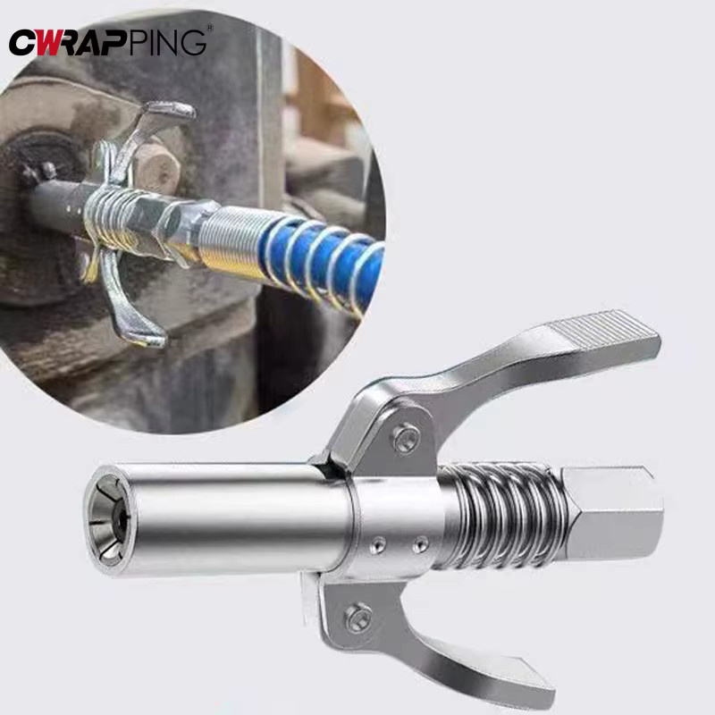 Fettpistole mit 10000 PSI und Quick Release Koppler für Auto und Reparaturwerkzeuge in Silber - Bild 4