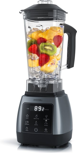 Arendo Standmixer 2000 W mit 2 l Mixbehälter in Grau mit Touchpanel, Timer und 5 Programmen - Bild 1