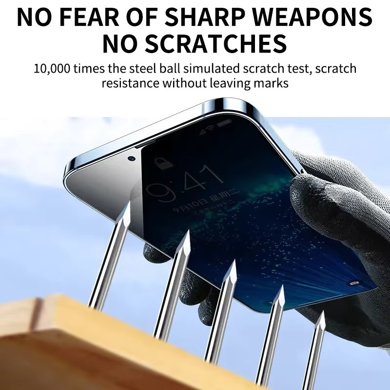 YAYOOYC 3er-Set Anti-Spion Privatsphäre-Schutzglas für iPhone 11 12 13 14 15 16 Pro Max und Plus mit voller Abdeckung - Bild 4