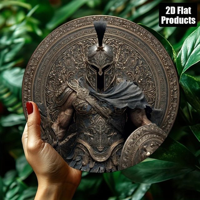 CIFBUY Spartan Warrior Metall-Wandkunst, antiker griechischer Hoplit-Schild aus Aluminium, Durchmesser: 20,3 cm - Bild 1