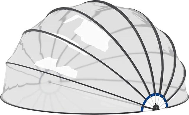 vidaXL Pool-Kuppel aus transparentem PVC und Fiberglas B: 559 cm, T: 275 cm - Bild 1