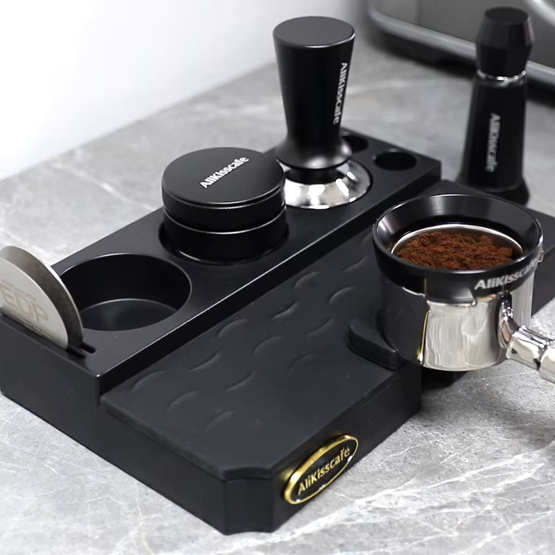 CafeGaGa Kaffee Tamper Station Matte für Espresso Siebträger 51mm 54mm 58mm, rechteckig, Schwarz oder Weiß - Bild 5