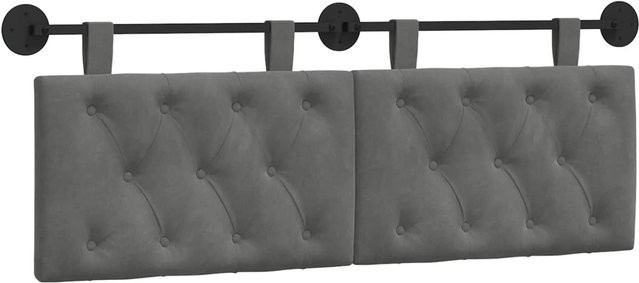 vidaXL Wandmontiertes Polsterpaneel aus Samt in Dunkelgrau, B/H/T: 130 x 55 x 7 cm - Bild 1