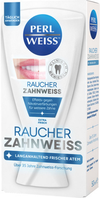 Perlweiss Raucher Zahnweiss Extra Frisch Zahncreme, 50 ml, mit Fluorid - Bild 1