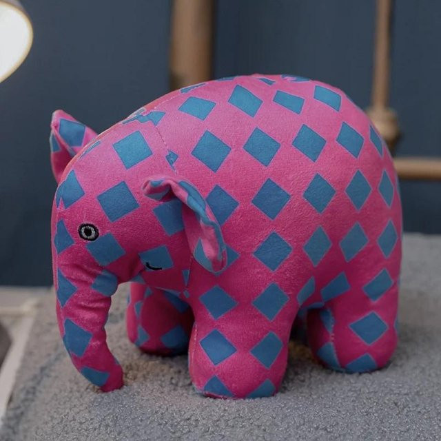 Yiran toy Bunte karierte Elefanten-Stofftiere, Puppe, 10/26cm - Bild 1