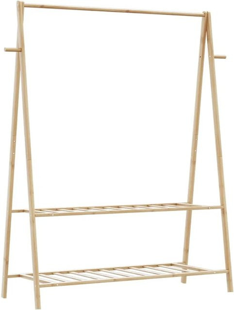 vidaXL Kleiderständer aus Bambus mit Ablagen in Braun, B/T/H: 132 x 45,5 x 150,5 cm - Bild 1