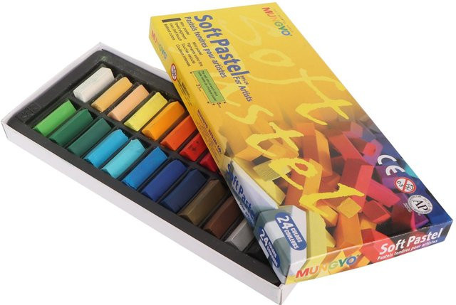 Igeteck Ölpastellkreiden Set mit 24 Farben in Multicolour und Gelb, lichtbeständige und verblassungsbeständige Zeichenpastelle zum einfachen Mischen - Bild 1