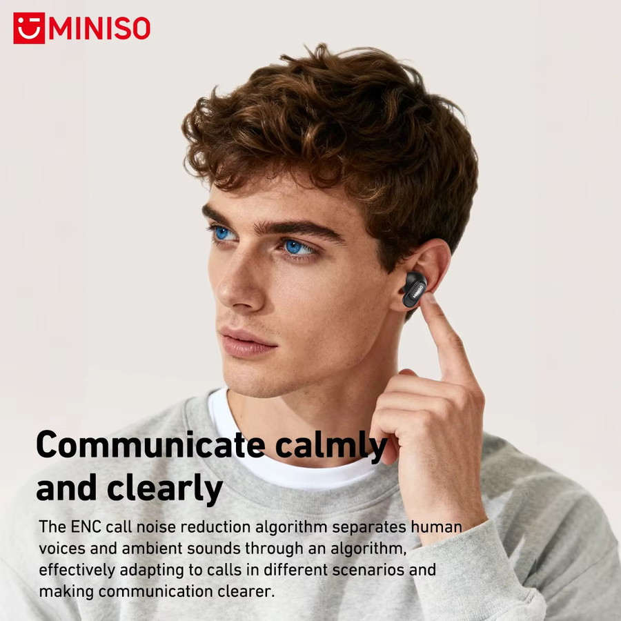 MINISO MS105 Drahtlose Bluetooth In-Ear-Ohrhörer mit AI Translator und Rauschunterdrückung in Schwarz - Bild 6