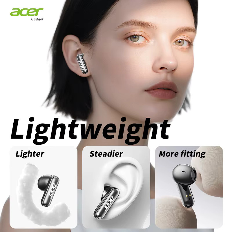 Acer Ohr576 Kabellose Bluetooth In-Ear Kopfhörer mit Geräuschunterdrückung und Ladeetui in Schwarz - Bild 2