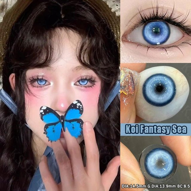 MillCreek Cosplay Anime Kontaktlinsen farbig, Jahreslinsen, baby blau - Bild 1