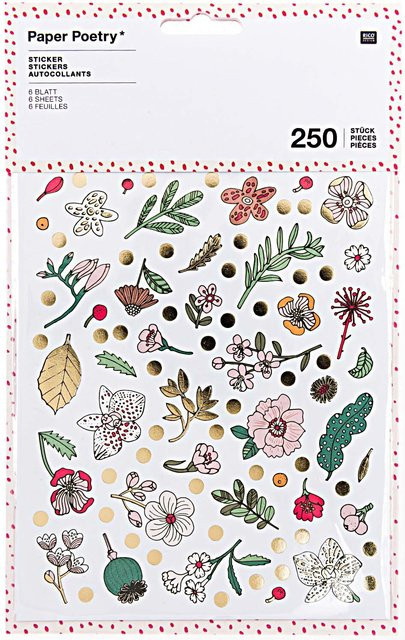 Rico Design Paper Poetry Sticker Hygge Flowers 6 Blatt - Bild 1
