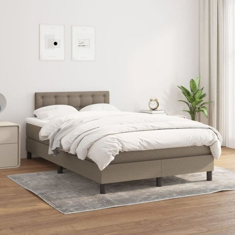 Vidaxl Boxspringbett mit Matratze aus Stoff in Taupe meliert, B/T/H: 200 x 120 x 78 cm - Bild 1