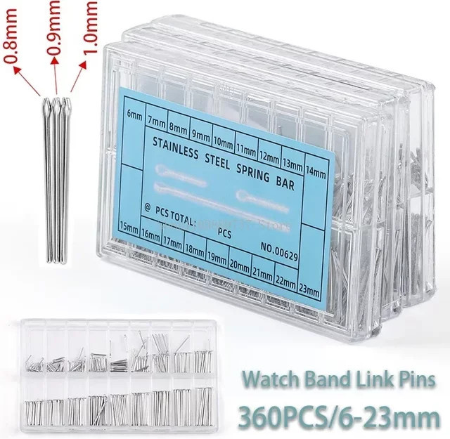asukaband Uhrenarmband Link Pins, Edelstahl, Silber, 360pcs, 6-23mm - Bild 1
