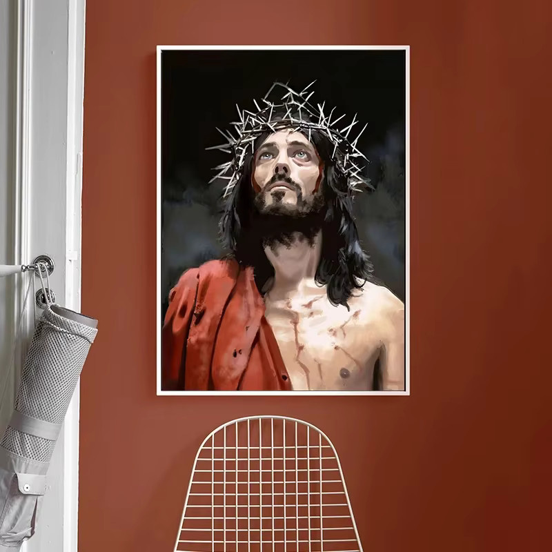 Potdemiel Klassisches Christliches Leinwandgemälde mit Jesus Christus und Gott als Motivierte Wandkunst in Mehrfarben - Bild 2