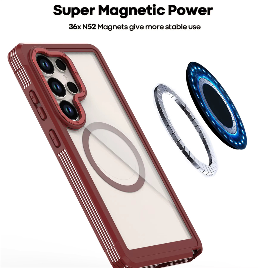 Armor Hybrid Anti-Drop XT MagSafe Hülle mit Clip für Samsung Galaxy S26 Ultra, S25 und S24 Plus, kabelloses Laden, OTT Cover, erhältlich in Schwarz und Rot - Bild 5