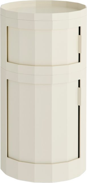 HAY Facet Cabinet in Beige aus recyceltem ABS mit facettierter Oberfläche - Bild 1