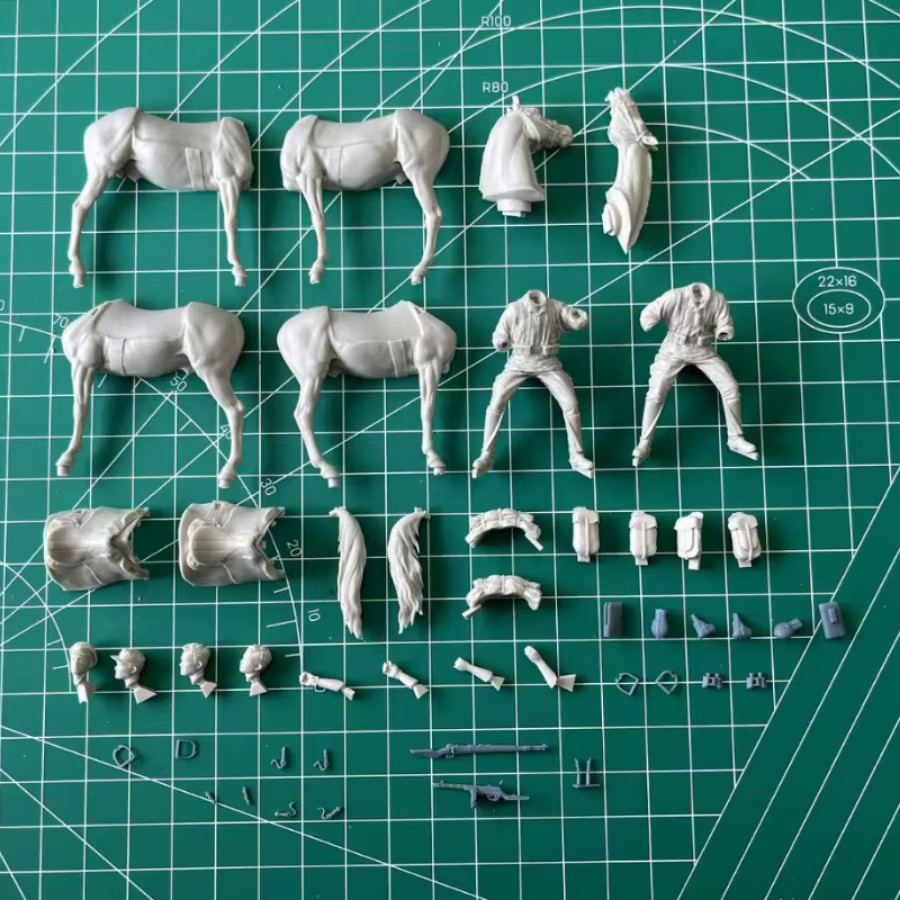 BAANFU Europäische Kavallerie 2, Harzfigur, Maßstab 1:35, Mann und Pferd - Bild 2