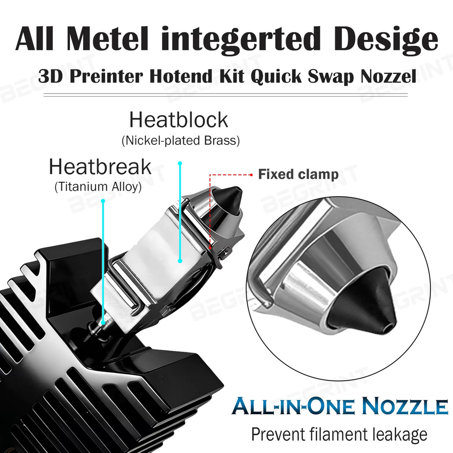 Snapmaker Hot-End-Kit für U1 mit 0,4mm Düse, 24V 48W Keramikblock für präzisen 3D-Druck in Schwarz - Bild 4