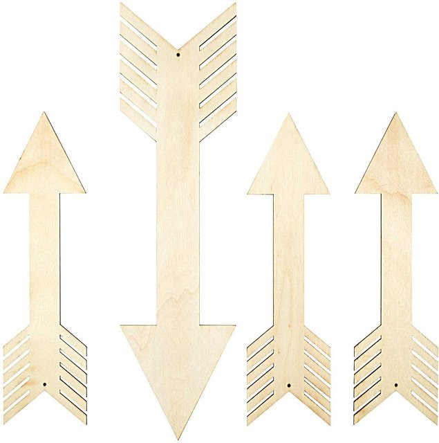 Rico Design Wall Charm Wanddeko Pfeil in Natur aus Holz mit selbstklebenden Haken, Höhe: 19,0 cm, Breite: 5,0 cm, Tiefe: 4,0 cm - Bild 1