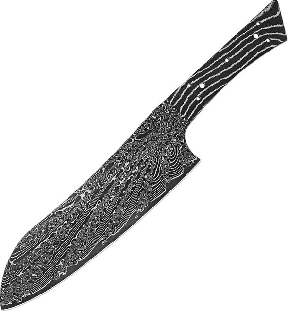 Xituo Santoku-Messer aus Damaststahl mit schwarzer Klinge, Full Tang, 17,78 cm - Bild 1