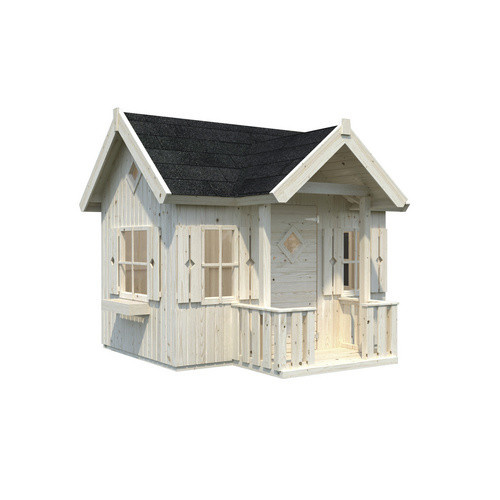 Palmako Spielhaus Jennie aus Fichtenholz in Braun mit integrierter Terrasse und Satteldach, B/H/T: 233 x 219 x 157 cm - Bild 4
