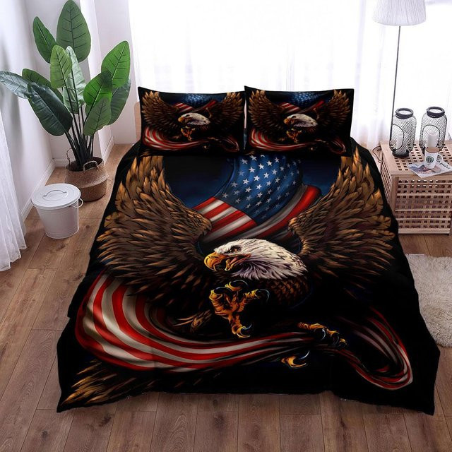 Bettwäsche Set Adler Im Flug von Binchi Outdoor Product mit 3-teiligem Bezug aus Mikrofaser, Mehrfarbig, B/H: 140 x 200 cm - Bild 1
