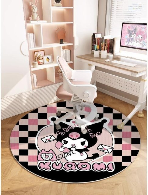 MINISO Kuromi Cartoon Teppich Pink, Rutschfeste Fußmatte für Wohnzimmer und Schlafzimmer, B/T: 40 x 40 cm - Bild 1
