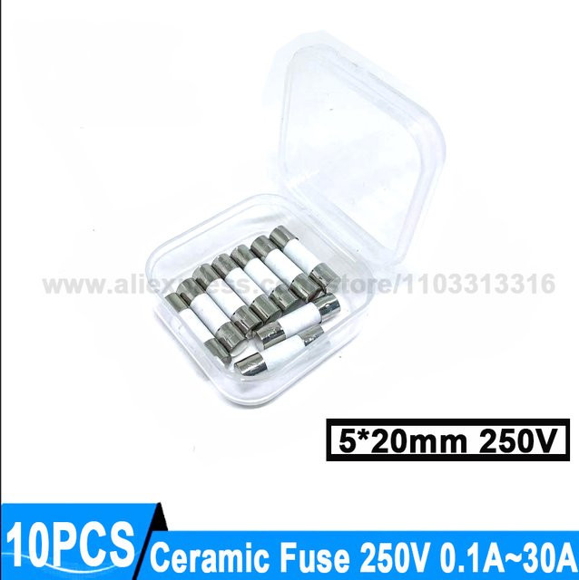 10er Set Keramik-Feinsicherungen 5 x 20 mm für 250V - Bild 1