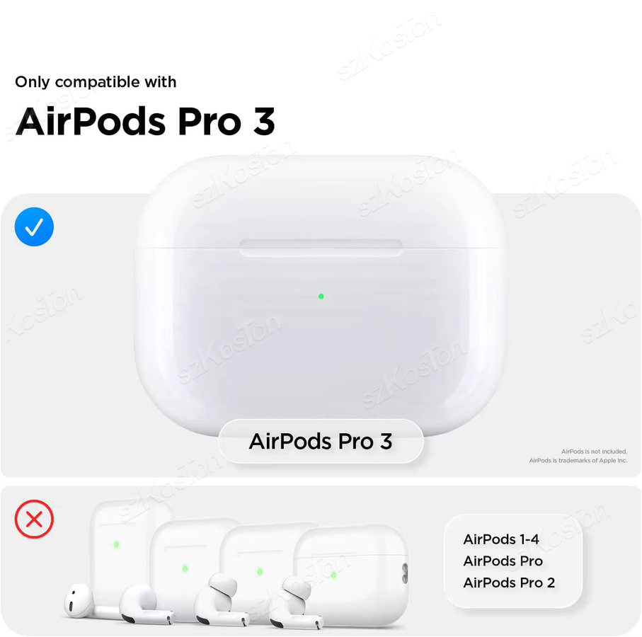 SZKOSTON Schutzhülle mit Telefonständer für AirPods Pro 3 (2025) in Grün mit automatischem Schnappverschluss - Bild 2