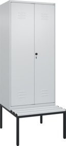 C+P Spind Classic PLUS Schwarz-Weiß-Spind mit Sitzbank, 2 Abteile, B/T/H: 212 x 80 x 81,5 cm - Bild 1