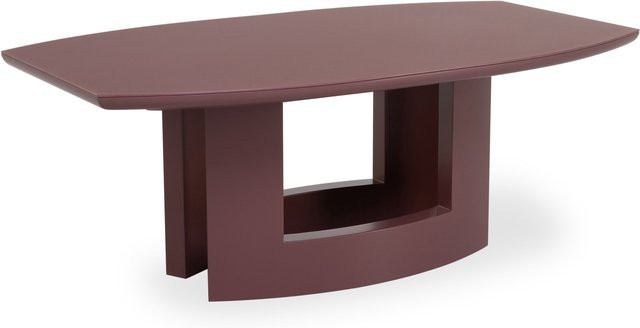 Couchtisch ZEFERINO SALERNO modern oval in Rot mit mattem Glas, B/T/H: 110 x 42 x 42 cm - Bild 1