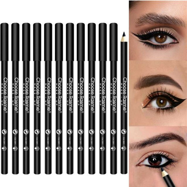 CHOOSE RASME Eyeliner-Stifte, Schwarz, Matt, 12 Stück, Unisex - Bild 1